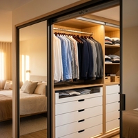 Armoire de chambre minimaliste haut de gamme Pavone avec fonctions extensibles, placard multifonctionnel pour villa