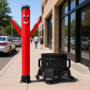 Homme gonflable ondulant Wacky Tube Man de 20 pieds, rouge, pour publicité, avec ventilateur souffleur de 1 CV - Product Image 2