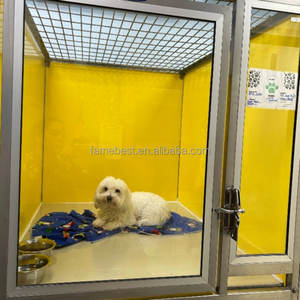 คอกสุนัข304สองชั้นพร้อมกระดุมปิดทำจากกระจกนิรภัยสแตนเลสสตีลหรูหรา - Product Image 5