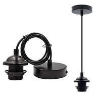 Kit de suspension pour lampe E27, support de câble flexible, luminaire suspendu industriel vintage réglable pour plafond