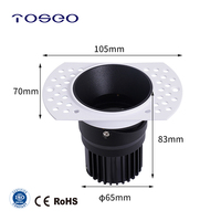 Design d'éclairage moderne luxueux, température de couleur et angle de faisceau réglables, corps en aluminium, downlight encastré LED 10,5W