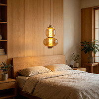 Luminaire suspendu en verre créatif moderne et postmoderne, pour restaurant, bar, salle à manger, chambre à coucher, lampe suspendue décorative en verre soufflé à la main