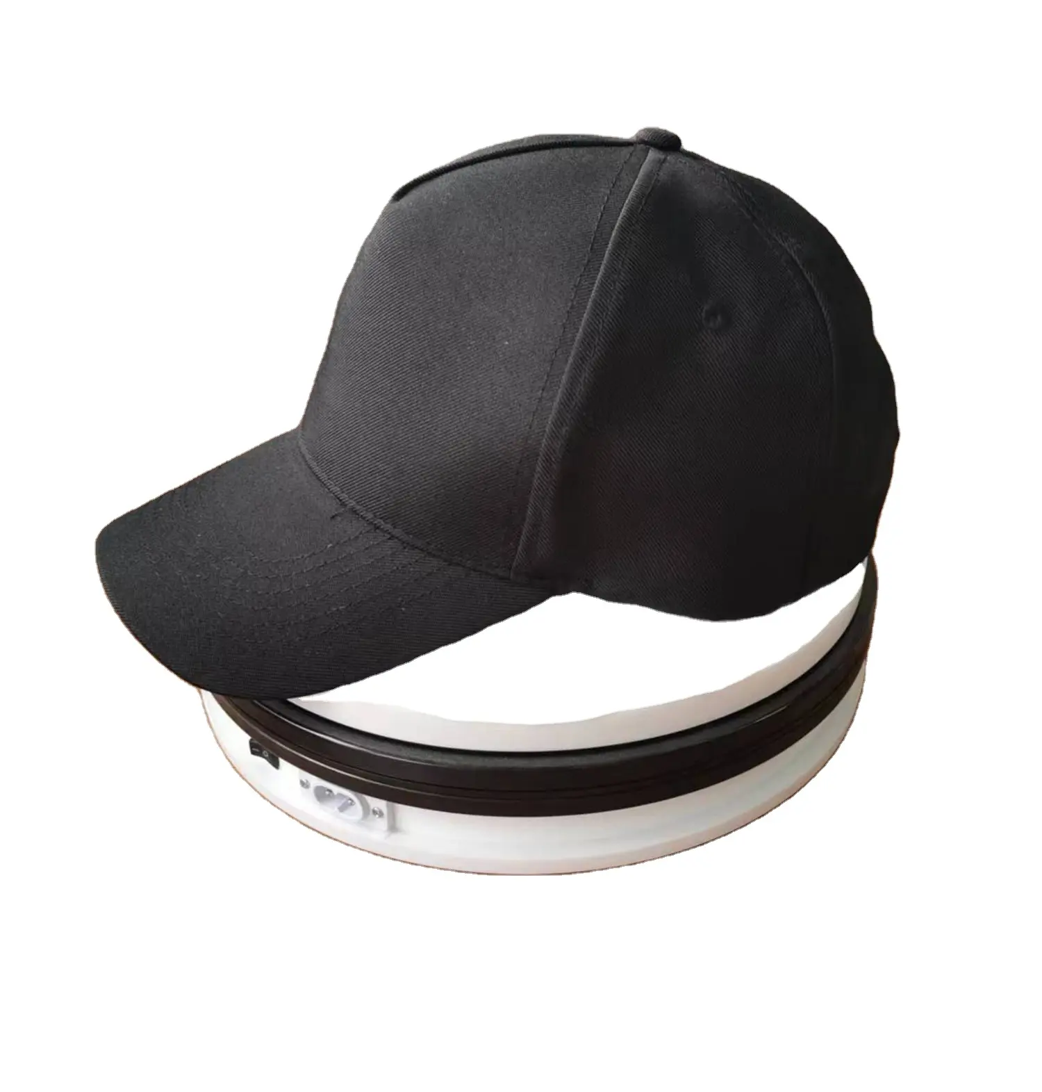Chapéu esportivo unissex de poliéster 5 painéis, chapéu branco 100%