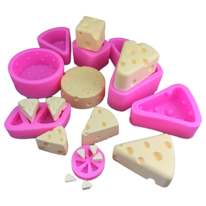Nouveauté tendance, moule en silicone 3D en forme de fromage, fournitures de décoration de gâteaux de pâtisserie DIY, moule en silicone pour bougie - Product Image 1