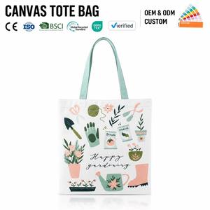 Bolsa de tela para jardinería con dibujos animados, bolsa de compras reutilizable con asa larga - Product Image 1