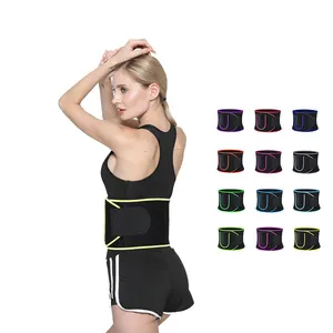 Wholesale elastic fitness corsets sweat bands lumbar waist trainer brace support trimmers with cell phone holder for men women