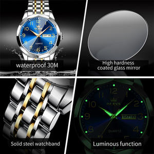 Reloj de Hombre 9970, Nuevo, en Oferta, Marca Original, Resistente al Agua, Luminoso, de Cuarzo, con Espejo Rómbico, de Acero Inoxidable - Product Image 5