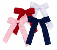 Nœud de cheveux de Noël artisanal brodé Casse-Noisette, en satin à volants, pour enfants et filles, ornement de sapin de Noël, vente en gros