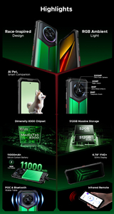 โทรศัพท์มือถือแอนดรอยด์16 Doogee 5g ทนทาน16 + 512GB 200MP หลัก Ai PET 11000mAh poc Night Vision 6.78นิ้วโทรศัพท์เกม V50 Doogee - Product Image 6
