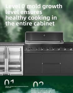 ตู้ครัวสแตนเลสแบบอเมริกัน ชนิดเปิด สำหรับเตาบาร์บีคิวกลางแจ้ง วิลล่า และลานบ้าน - Product Image 6