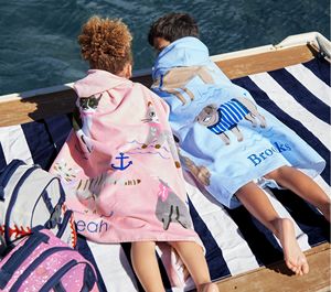 Asciugamano da Spiaggia per Bambini Certificato OEKO TEX-100, Morbidissimo Cotone Organico, Stampe Animali/Tinta Unita/Quadrate - Product Image 6