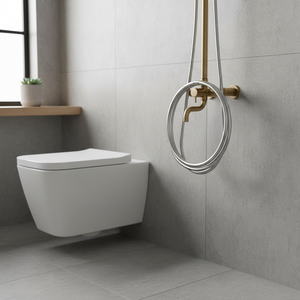 Kamalu 150cm acciaio inox argento tubo doccia moderno ottone EPDM PVC alluminio per bagno wc serie KAM-ARTE-SATINATO - Product Image 3