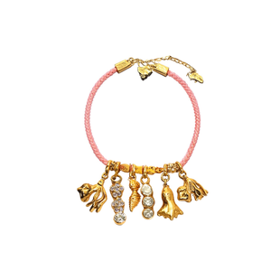 Fashion Charm <b>Bracelet</b> Pink <b>Rope</b> Gold Plated Sea Life Charms Women's Jewelry - Product Image 2