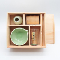 Ensemble de thé matcha artisanal écologique en bois, boîte, bol, fouet en bambou, matcha japonais