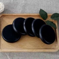 50 pièces de pierres chaudes de massage de luxe de haute qualité, pierres de basalte premium, kit professionnel de spa, relaxation, guérison, pierre noire lisse