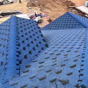 Modern Square Fiberglass <strong>Asphalt</strong> Roofing Shingles-Windproof Fireproof Tile <strong>Roof</strong> <strong>Replacements</strong> 5+ Year Warranty for Temples - Product Image 2