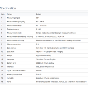 Im Angebot: Hochpräzises 60-Grad Glanzmessgerät für Autolacke, Einkanal-Glanzmesser für Farbe - Product Image 5