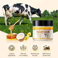 Baume de suif OEM ODM, crème réparatrice pour la peau nourrie à l'herbe, pour le visage et le corps, ultra-hydratante, apaisante, option végétalienne