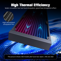 Refroidisseur de processeur liquide RGB AIO 240 mm/360 mm pour Intel I9 Ryzen |   Ventilateurs PWM silencieux, conception anti-fuite, compatibles AM4 AM5 LGA1700