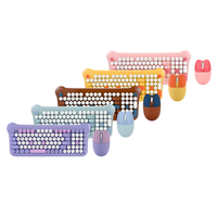 Clavier et souris sans fil 2,4 G avec 100 touches colorées en forme d'oreilles d'animaux mignons, étanche, en stock pour les filles, les étudiants, les PC