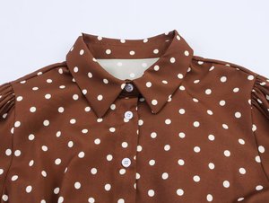 Myst & Za Quần Áo Nữ 2025 mù<span class=keywords><strong>a</strong></span> thu mới thời trang đơn giản đ<span class=keywords><strong>a</strong></span> năng chấm bi eo tay đèn lồng - Product Image 2