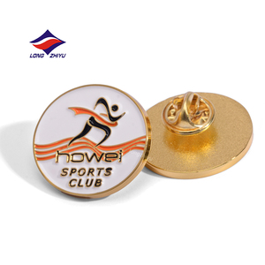 Broche personnalisée Longzhiyu avec logo, en alliage de fer et de zinc, épinglette 2D/3D ronde pour chapeau, hijab, vêtement, badge, épinglette de revers en émail souple - Product Image 1