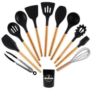 Silicone <b>Kitchenware</b> Set of 12 Non-Stick Pot and Shovel Soup Spoon Household Food Grade Utensils - Product Image 1