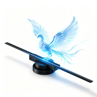 Ventilateur Holographique 3D HD à Vision Nu, Édition de Contenu via Application WiFi, Unité Unique pour Vitrine Commerciale Intérieure