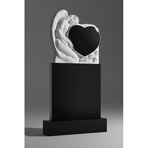 Granito negro Grabado con láser Retrato Lápida Estilo europeo Monumento al aire libre Diseño funerario - Product Image 3