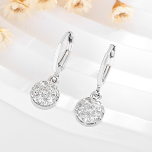2025 nuevo colgante de alta calidad redondo 14K cobre chapado en oro con incrustaciones de circón uso diario pendientes de latón joyería de mujer - Product Image 2