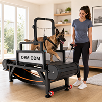 Tapis roulant pour chien sans moteur pour races moyennes et grandes, entraînement à domicile et en extérieur, tapis roulant pour animaux de compagnie à vitesse variable avec frein à disque et moniteur de vitesse