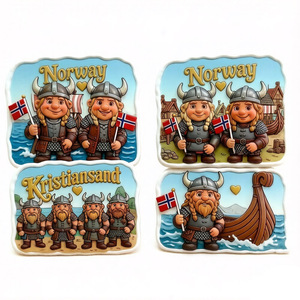 Aimant de réfrigérateur personnalisé en résine, drapeau Norvège Danemark, guerrier Viking, troll, souvenir, aimant de réfrigérateur troll, aimant souvenir Kjolesmagnet - Product Image 3