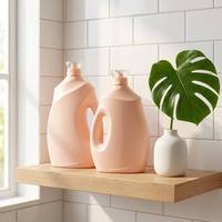 Bouteille distributrice épaissie en PEHD 3L 5L avec pompe et poignée pour lessive, adoucissant textile, soins du linge OEM