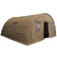 Carpa de Emergencia Estilo Ejército del Desierto de 6x10 Metros, Color Caqui, de Acero Galvanizado/Aluminio y PVC, Suministro de Fábrica