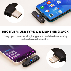 Sistema de Audio Inalámbrico JOYO <span class=keywords><strong>JW</strong></span>-05R 2.4G, Micrófono Inalámbrico, Receptor Transmisor, Interfaz de Audio OTG para Transmisión en Vivo y Reproducción - Product Image 3