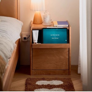 Table de chevet en bois de cerisier, 28 cm, mini table d'appoint de style nordique pour chambre à coucher, pour petit appartement - Product Image 3