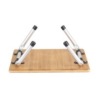 Table pliante portable en bambou Moso naturel, personnalisée en usine, mobilier d'extérieur, design minimaliste moderne, structure métallique, pique-nique
