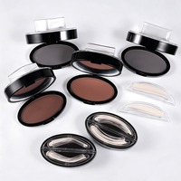 Kit de tampons à sourcils marque privée, 3 formes, poudre à sourcils imperméable avec miroir, logo personnalisé, vente en gros pour marque de maquillage