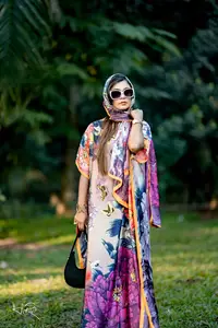 Fabricante Senhoras Moda De Seda Impresso Vestidos Vestidos Designer De Luxo Robes De Seda Com Lenço Mulheres Africanas Vestidos De Seda Solta