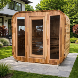 Sala de Sauna moderna de leña para exteriores, cedro rojo para 4-8 personas y sala de vapor de Sauna finlandesa de madera, portátil para exteriores, Spa en casa - Product Image 6