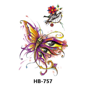 Adesivi per Tatuaggi Temporanei Impermeabili <span class=keywords><strong>e</strong></span> Resistenti al Sudore con Design Personalizzabile di <span class=keywords><strong>Fiori</strong></span> Colorati <span class=keywords><strong>e</strong></span> <span class=keywords><strong>Farfalle</strong></span> Sexy - Product Image 4