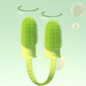 Nouveau Design de brosse à dents à <span class=keywords><strong>deux</strong></span> doigts pour animaux de compagnie, soins dentaires pour chiens et chats - Product Image 3
