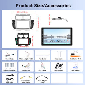 Hikity Qualcomm 8Core 7 ''Autoradio pour <span class=keywords><strong>Toyota</strong></span> <span class=keywords><strong>Yaris</strong></span>/Vitz/Platz 2005-2011 <span class=keywords><strong>4</strong></span> + 64 sans fil Carplay Android Auto WiFi 4G Ventilateur de refroidissement - Product Image 6