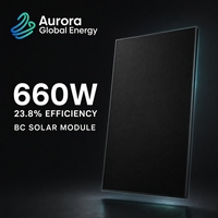 Panneau solaire monocristallin 660W, verre à haute transmission, conception anti-poussière pour projet d'énergie solaire sur toiture d'usine