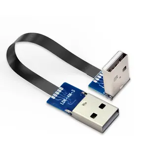 FPC Down bend Standard USB vers USB Connecteur mâle PCB Câble ruban flexible Adaptateur 270 degrés A1 vers A3 0.1m 0.2m 0.3m 0.5m