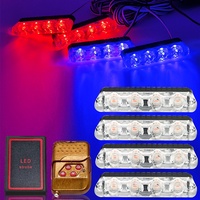 Lumière clignotante universelle à clipser sur grille de voiture, 16 LED, télécommande sans fil transfrontalière, 1 à 4 canaux, pour modification
