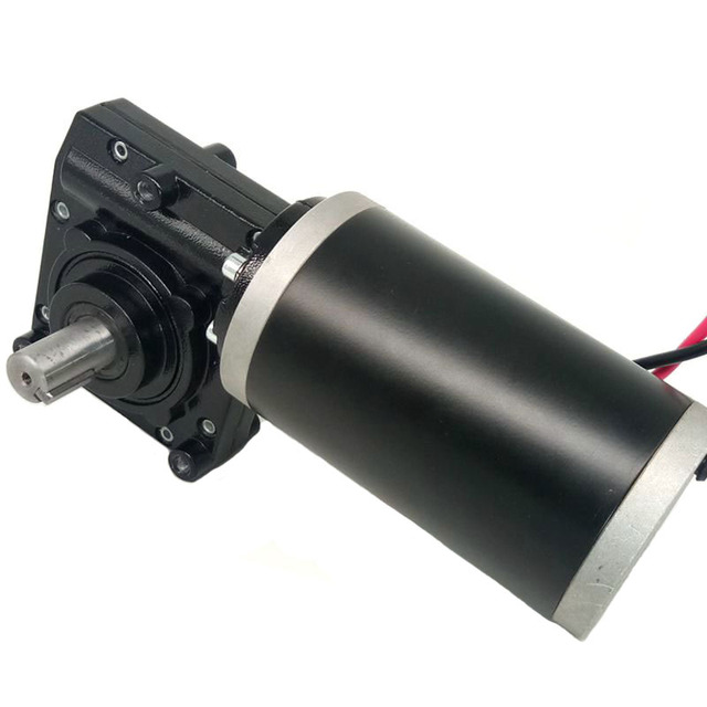 Dc Worm Gear Motor 24V/12V 60-200 RPM 400W 20-50Nm Worm Right Angle Gear Permanent Magnet ROHS Certified Electric Motor