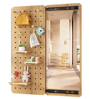 Présentoir mural mural de magasin Organisateur de stockage Planche à chevilles en contreplaqué Panneau perforé mural en bois avec étagères