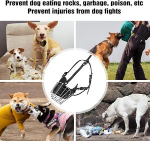 Bozal para perros equinos Varios tamaños Cuero Metal Perros grandes Bozal Entrenador de perros - Product Image 4