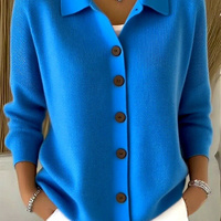 Pull chic en maille vert vif, style français élégant, cardigan boutonné, pull léger et ample